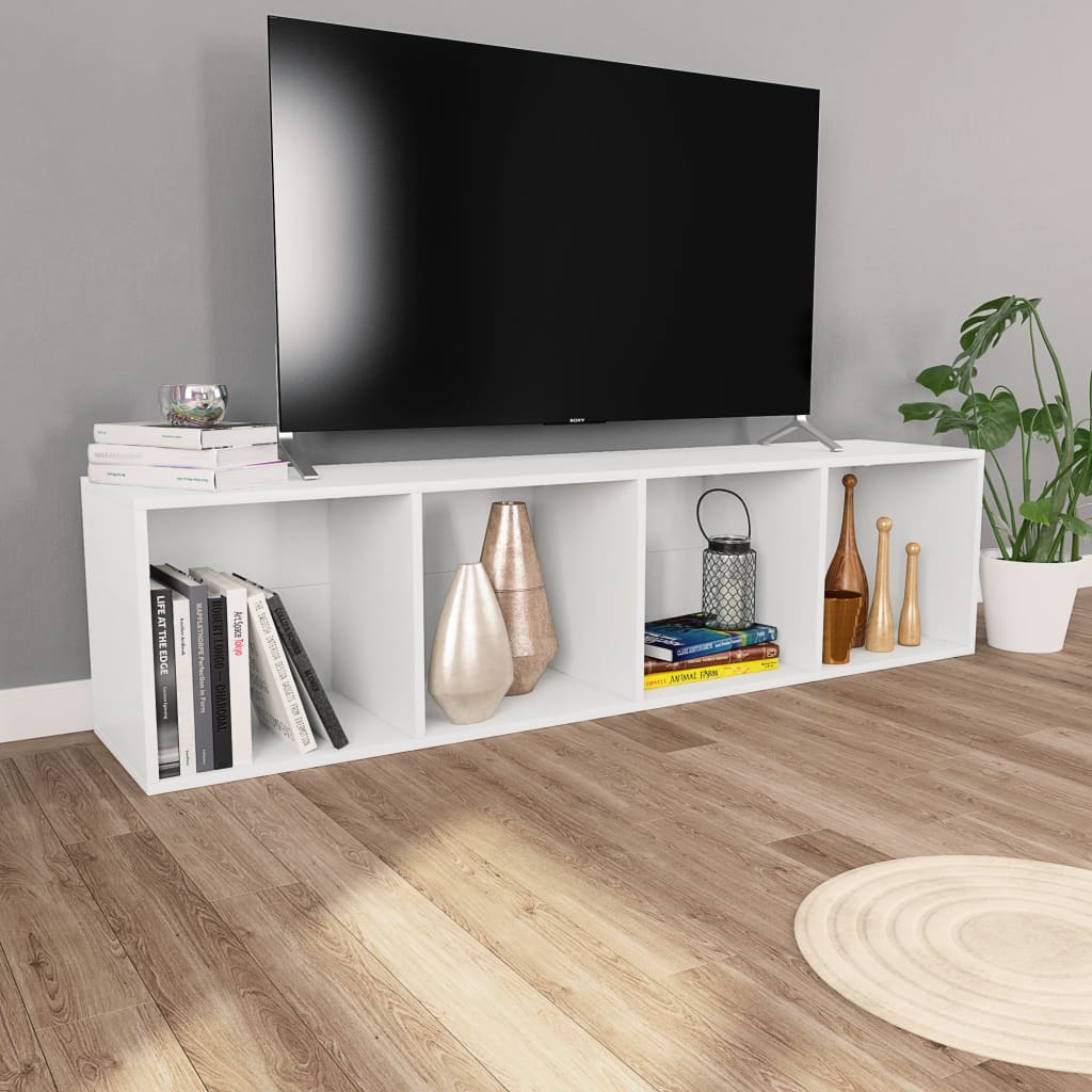 Bibliothèque/Meuble TV Blanc 36x30x143 cm Bois d'ingénierie - XIOS