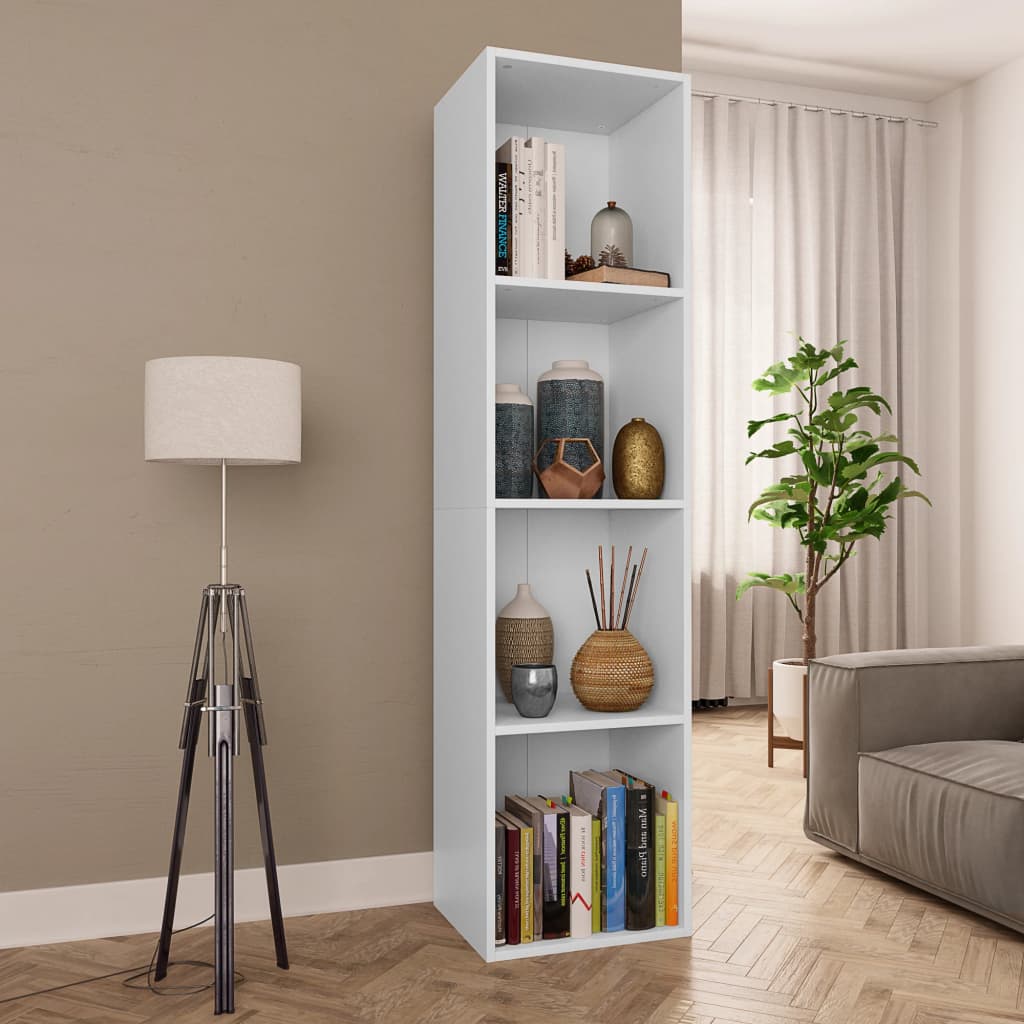 Bibliothèque/Meuble TV Blanc 36x30x143 cm Bois d'ingénierie - XIOS