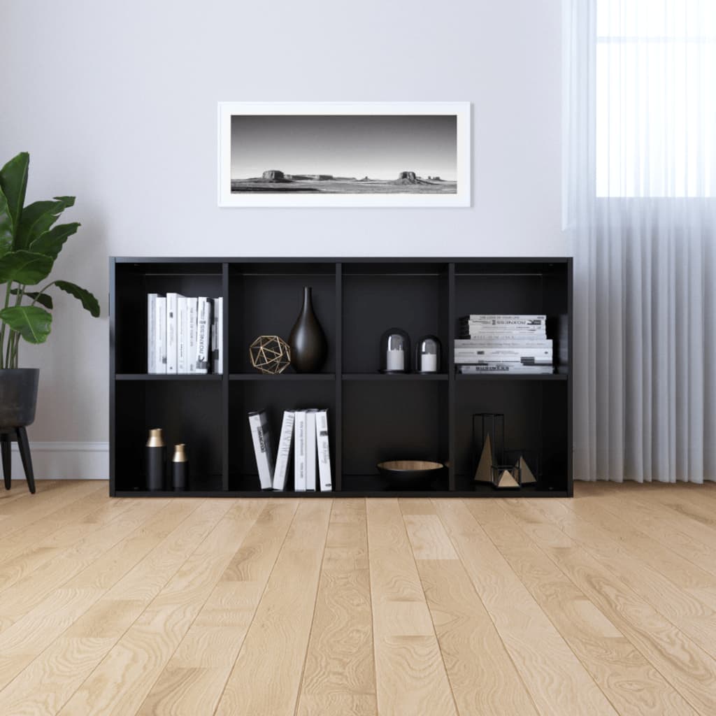 Bibliothèque/Buffet Noir 66x30x130 cm Bois d'ingénierie - XIOS