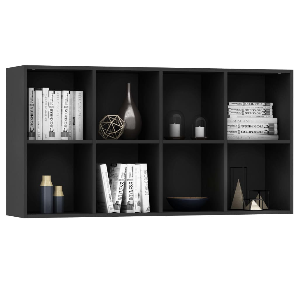 Bibliothèque/Buffet Noir 66x30x130 cm Bois d'ingénierie - XIOS