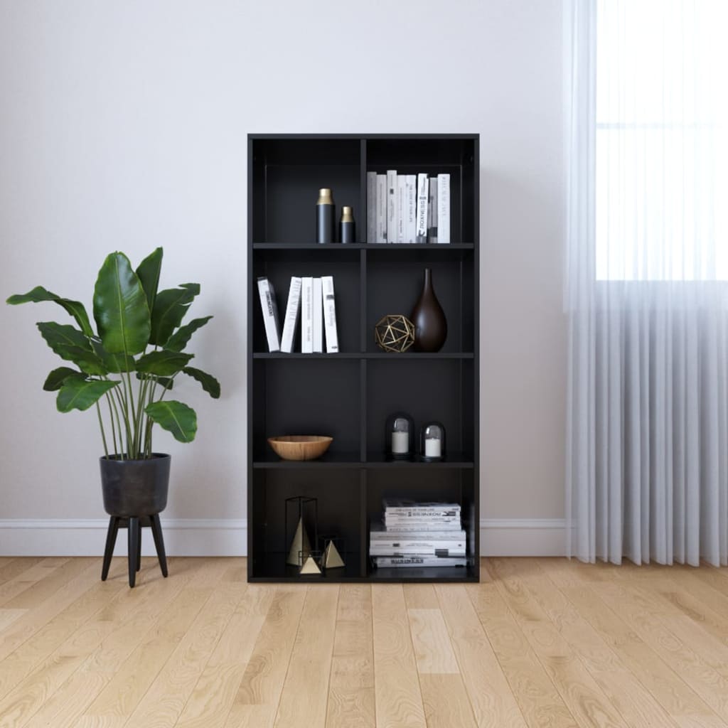 Bibliothèque/Buffet Noir 66x30x130 cm Bois d'ingénierie - XIOS