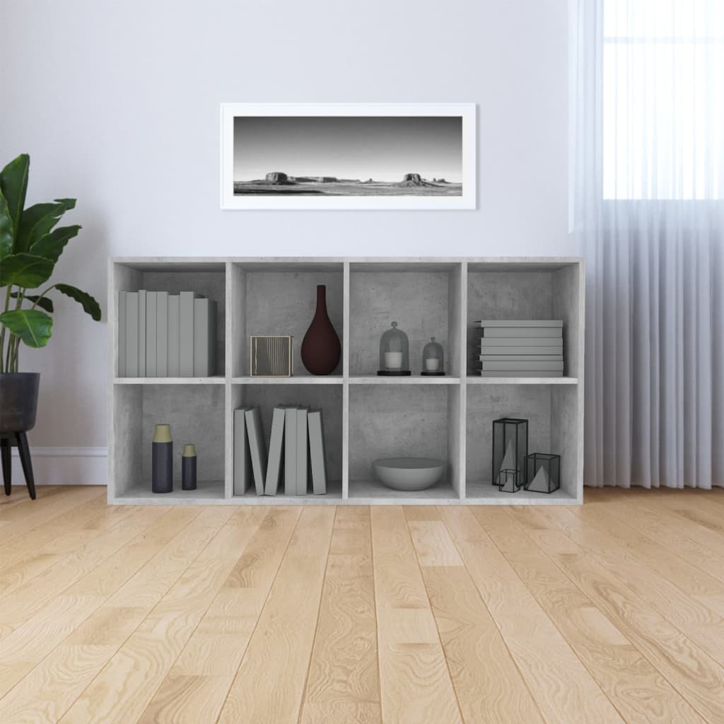 Bibliothèque/Buffet Gris béton 66x30x130 cm Bois d’ingénierie - XIOS
