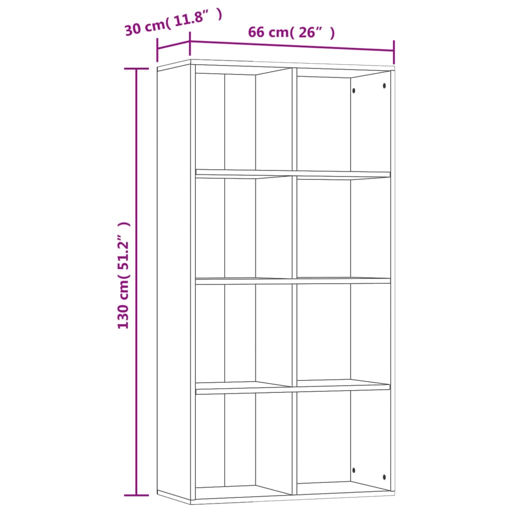 Bibliothèque/Buffet Gris béton 66x30x130 cm Bois d’ingénierie - XIOS
