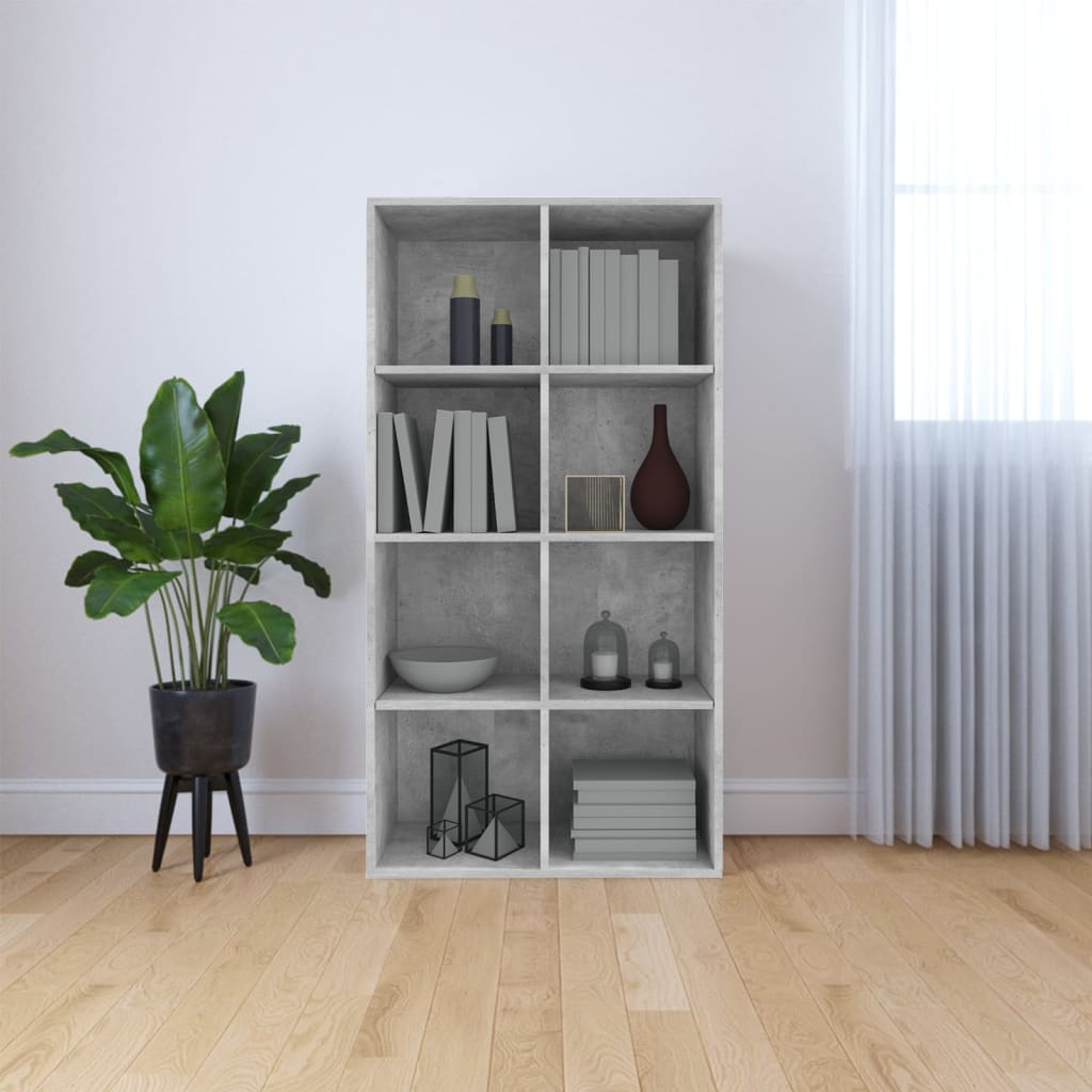 Bibliothèque/Buffet Gris béton 66x30x130 cm Bois d’ingénierie - XIOS