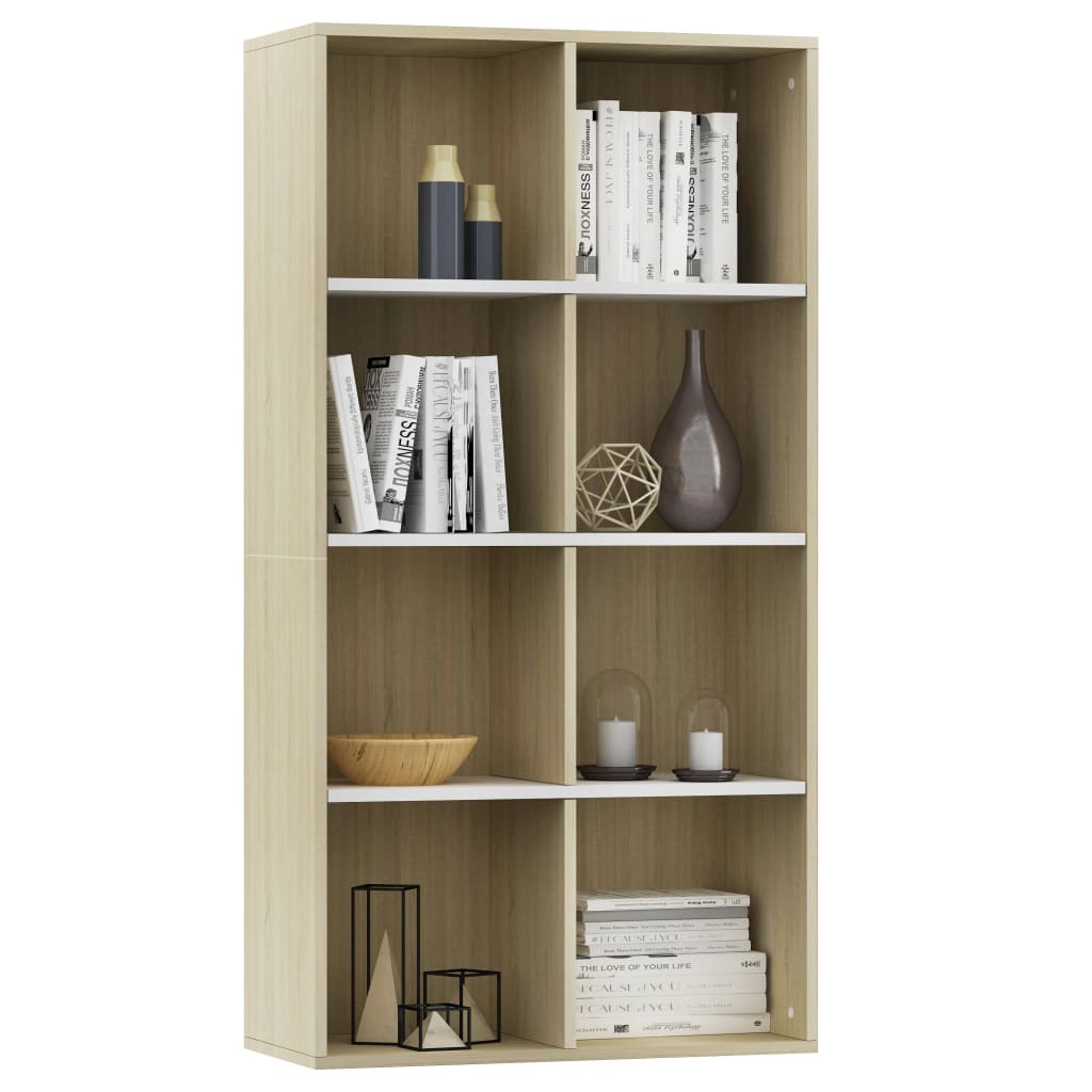 Bibliothèque/Buffet blanc et chêne sonoma bois d'ingénierie - XIOS