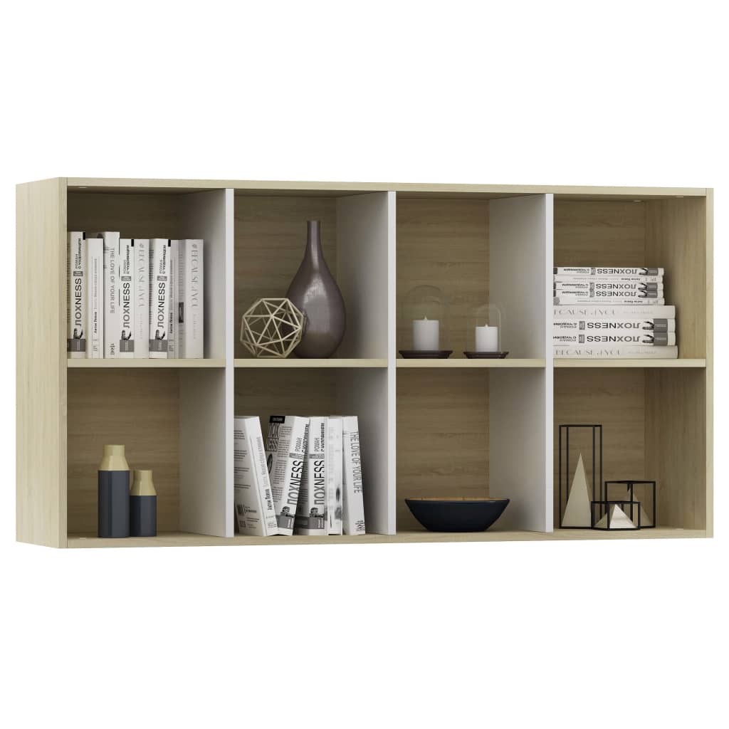Bibliothèque/Buffet blanc et chêne sonoma bois d'ingénierie - XIOS