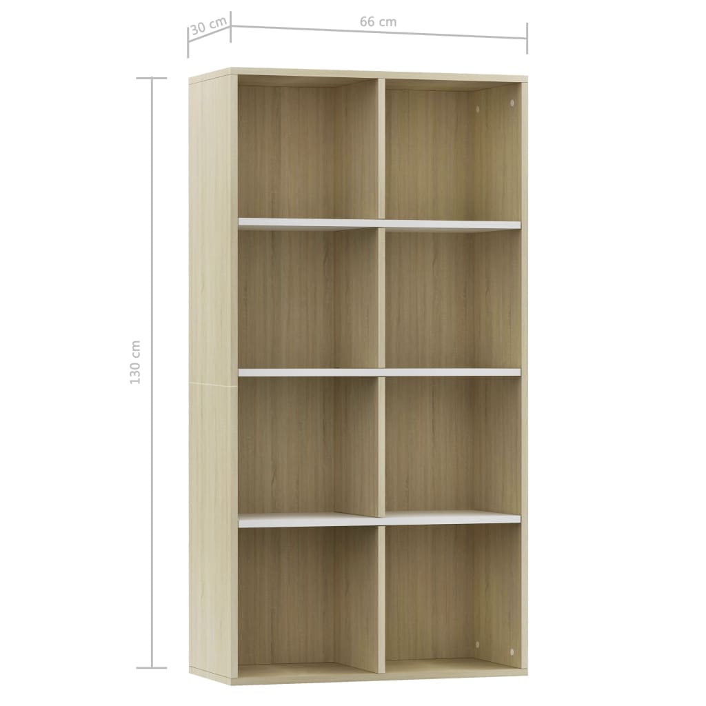 Bibliothèque/Buffet blanc et chêne sonoma bois d'ingénierie - XIOS