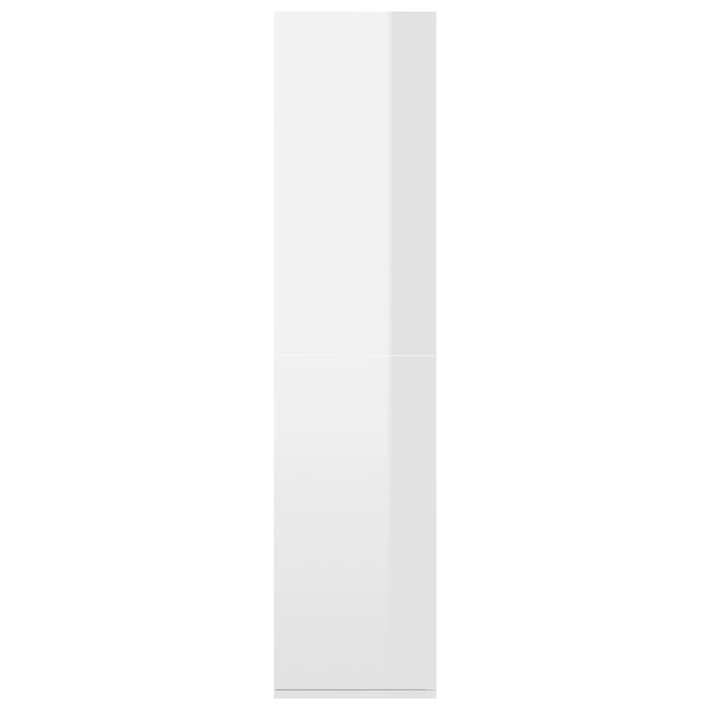 Bibliothèque/Buffet Blanc brillant 66x30x130 cm Bois ingénierie - XIOS
