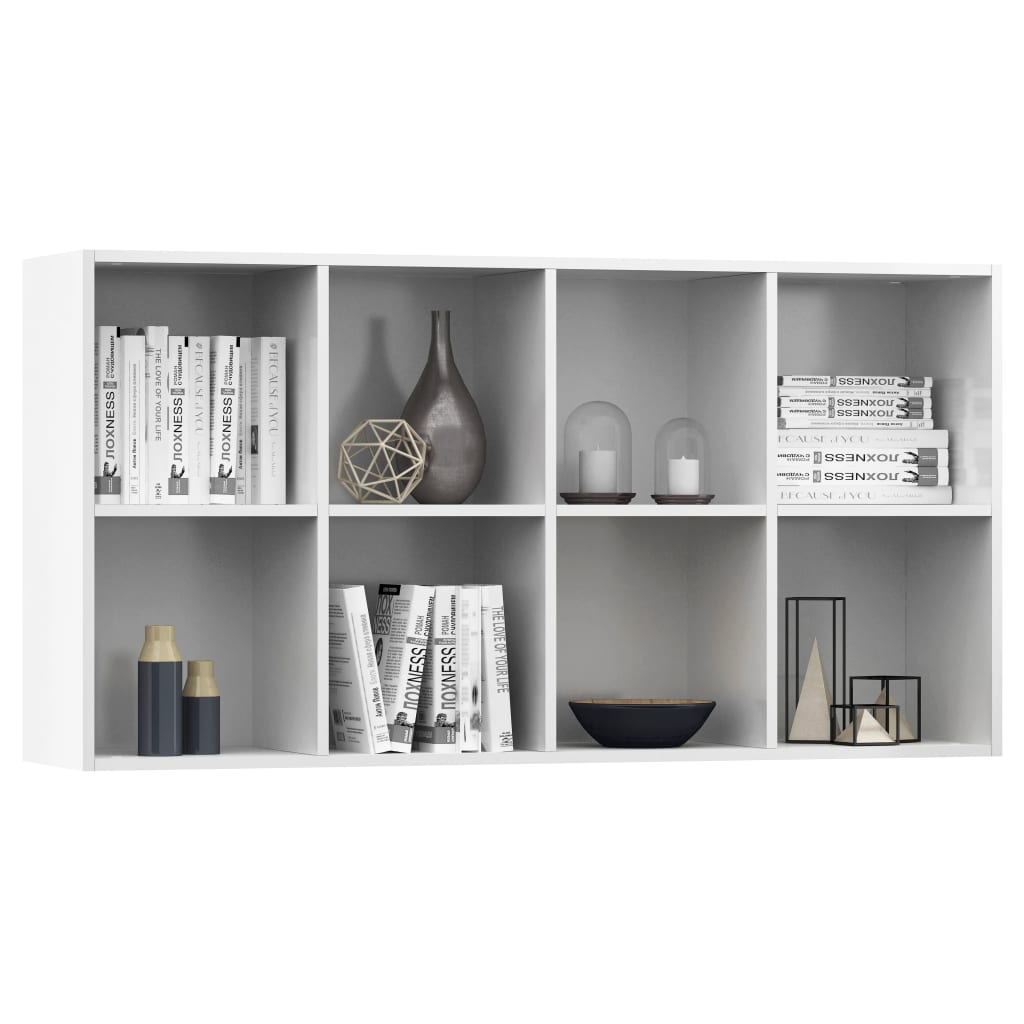 Bibliothèque/Buffet Blanc brillant 66x30x130 cm Bois ingénierie - XIOS