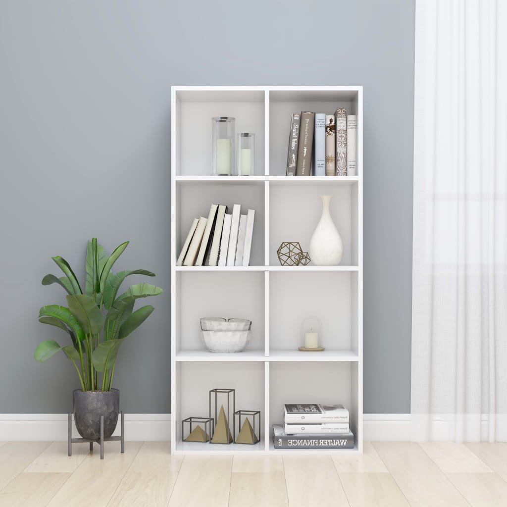 Bibliothèque/Buffet Blanc brillant 66x30x130 cm Bois ingénierie - XIOS