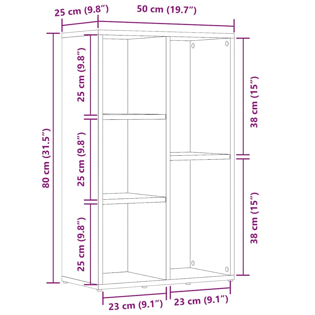 Bibliothèque/Buffet Blanc 50x25x80 cm Bois d’ingénierie - XIOS