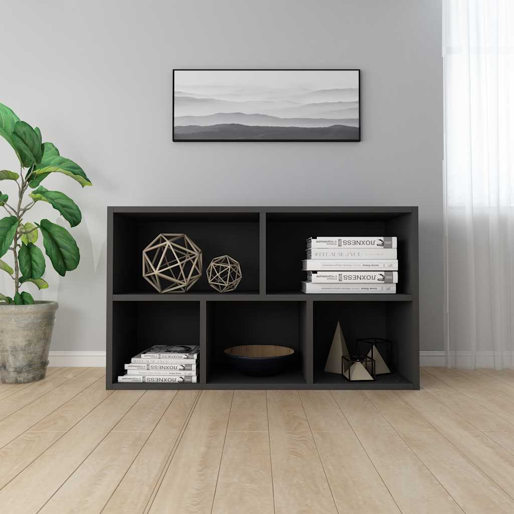 Bibliothèque/Buffet Noir 50x25x80 cm Bois d’ingénierie - XIOS