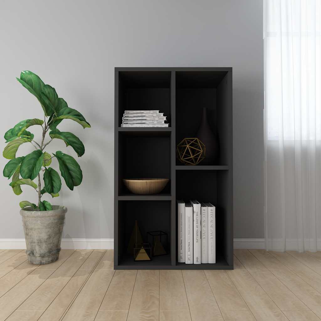 Bibliothèque/Buffet Noir 50x25x80 cm Bois d’ingénierie - XIOS