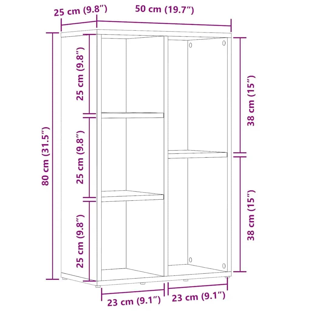 Bibliothèque/Buffet Chêne sonoma 50x25x80 cm Bois d’ingénierie - XIOS