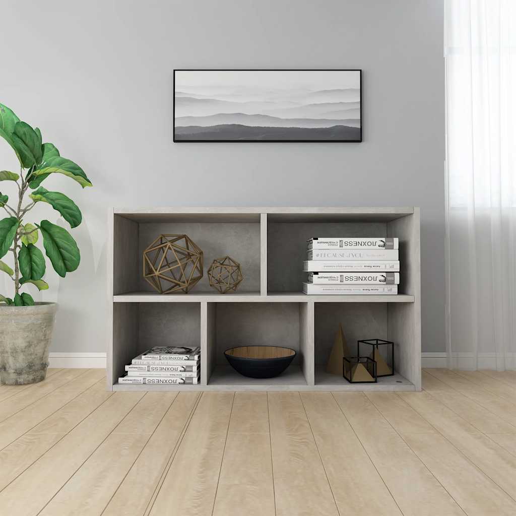 Bibliothèque/Buffet Gris béton 50x25x80 cm Bois d’ingénierie - XIOS