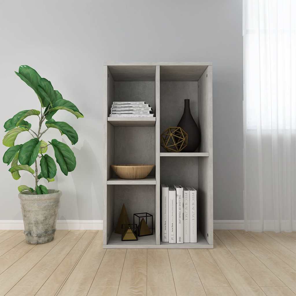 Bibliothèque/Buffet Gris béton 50x25x80 cm Bois d’ingénierie - XIOS