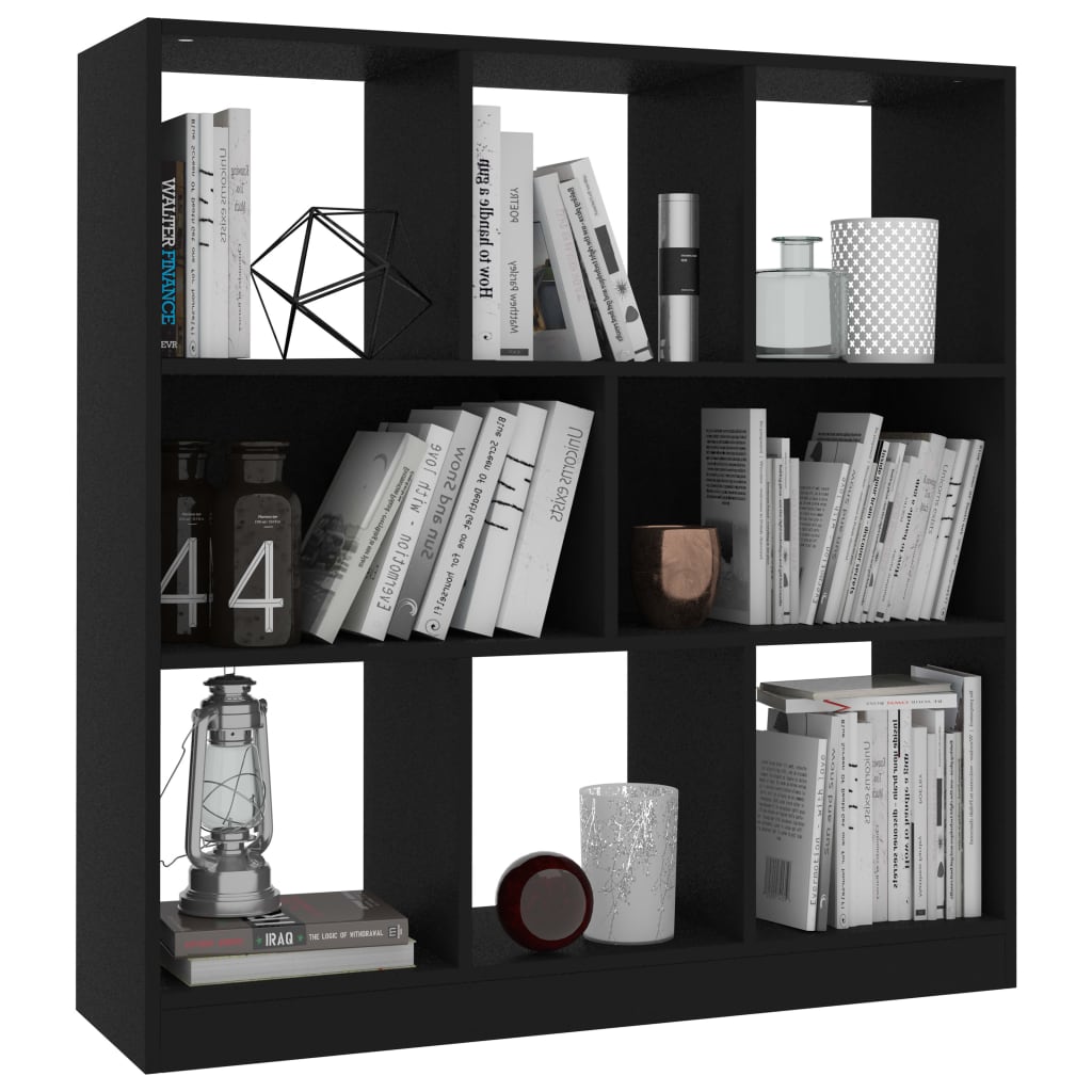 Bibliothèque Noir 97,5x29,5x100 cm Bois d'ingénierie - XIOS