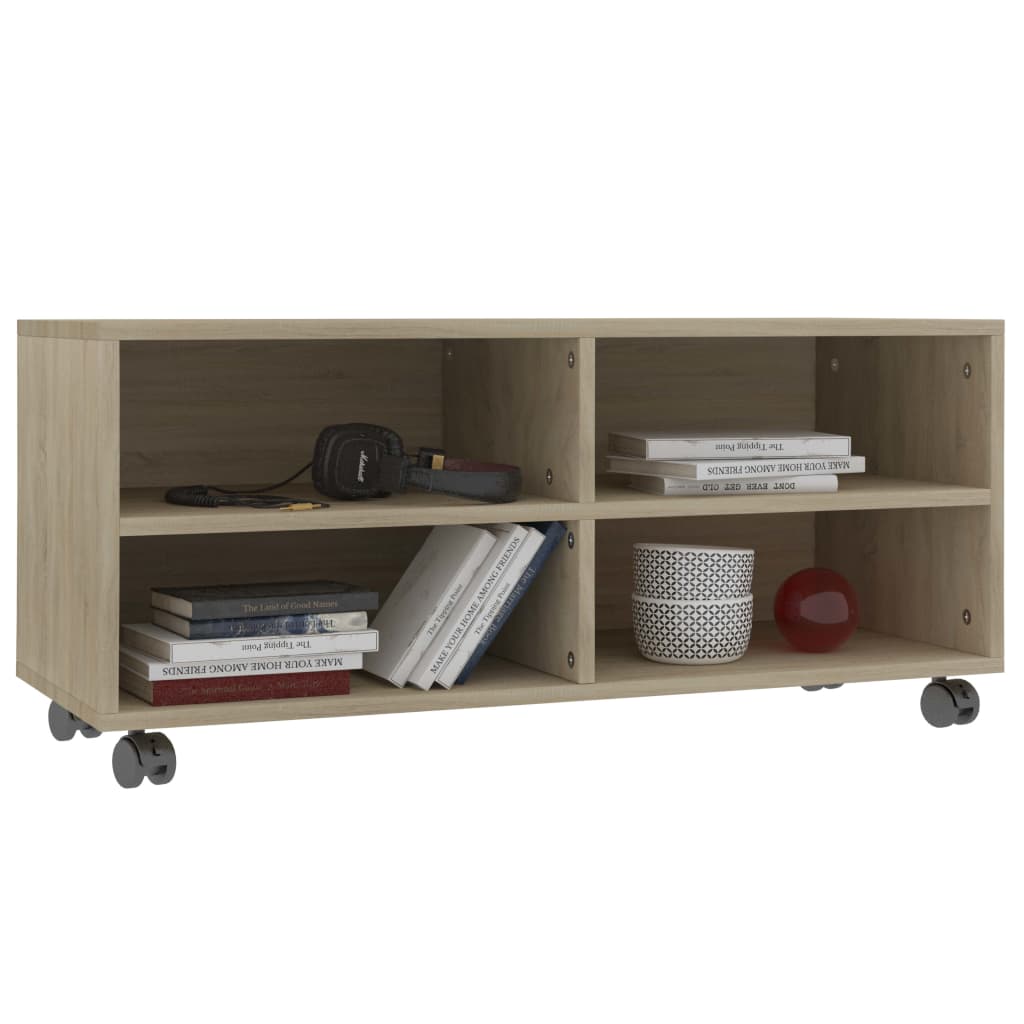Meuble TV avec roulettes Chêne sonoma Bois d'ingénierie - XIOS