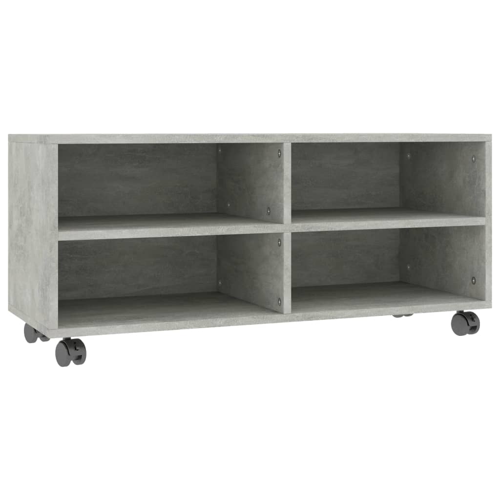 Meuble TV avec roulettes Gris béton 90x35x35 cm Bois ingénierie - XIOS