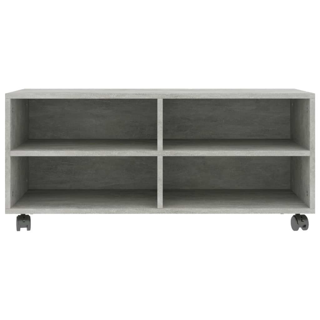 Meuble TV avec roulettes Gris béton 90x35x35 cm Bois ingénierie - XIOS