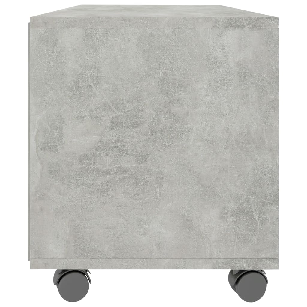 Meuble TV avec roulettes Gris béton 90x35x35 cm Bois ingénierie - XIOS