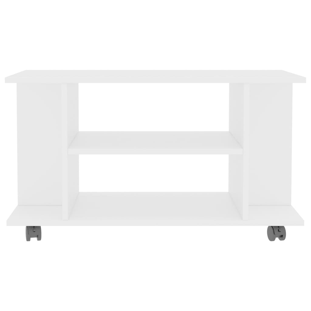 Meuble TV avec roulettes blanc 80x40x45 cm bois d'ingénierie - XIOS