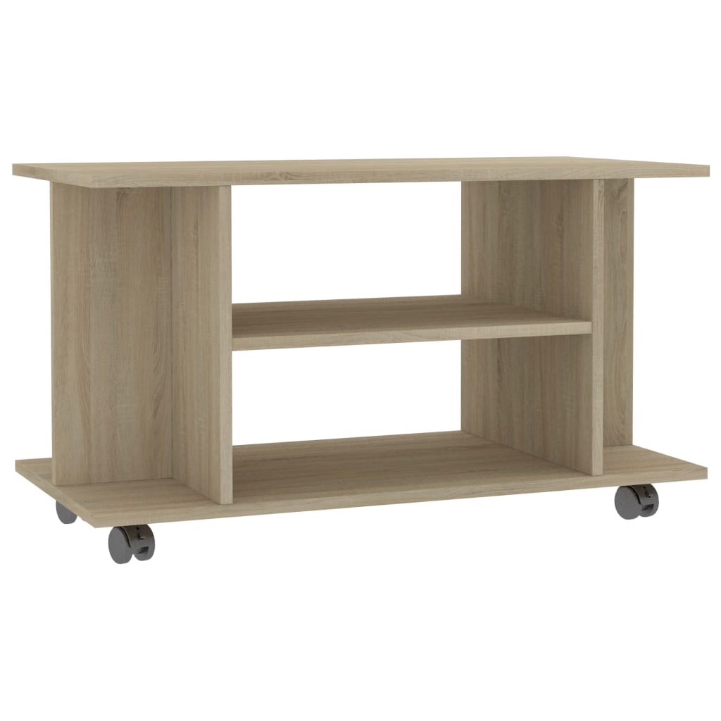 Meuble TV et roulettes chêne sonoma 80x40x45 cm bois ingénierie - XIOS