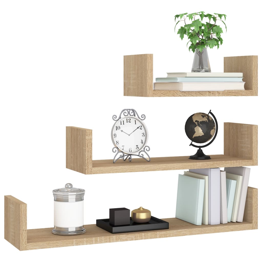 Étagères murales 3 pcs Chêne sonoma Bois d'ingénierie - XIOS