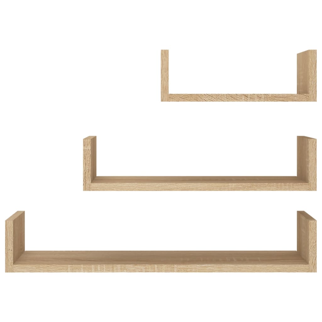 Étagères murales 3 pcs Chêne sonoma Bois d'ingénierie - XIOS