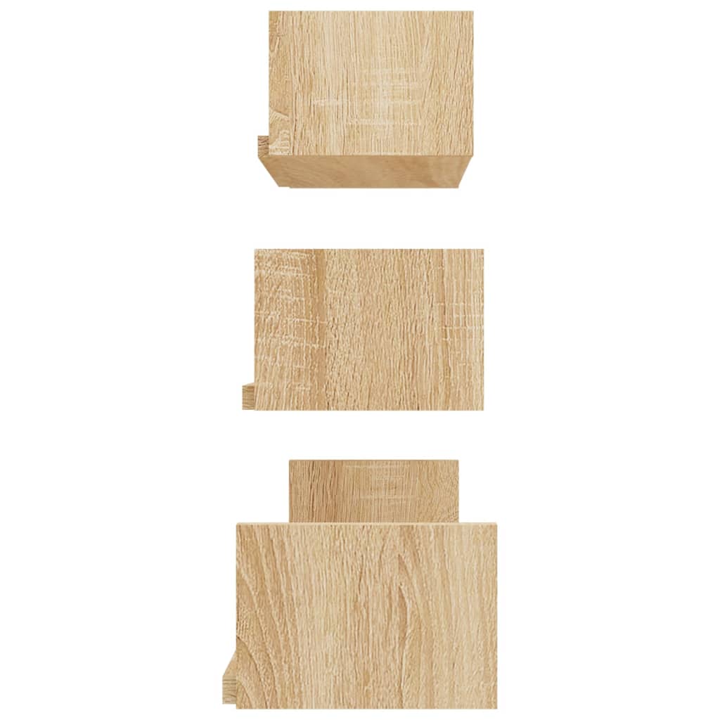 Étagères murales 3 pcs Chêne sonoma Bois d'ingénierie - XIOS