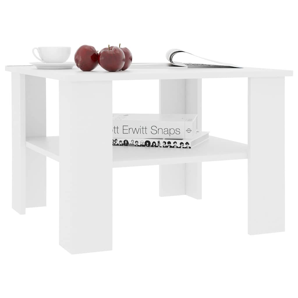 Table basse Blanc 60x60x42 cm Bois d’ingénierie - XIOS