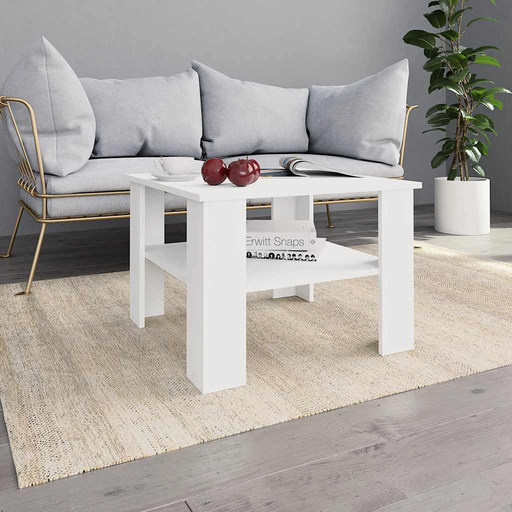 Table basse Blanc 60x60x42 cm Bois d’ingénierie - XIOS