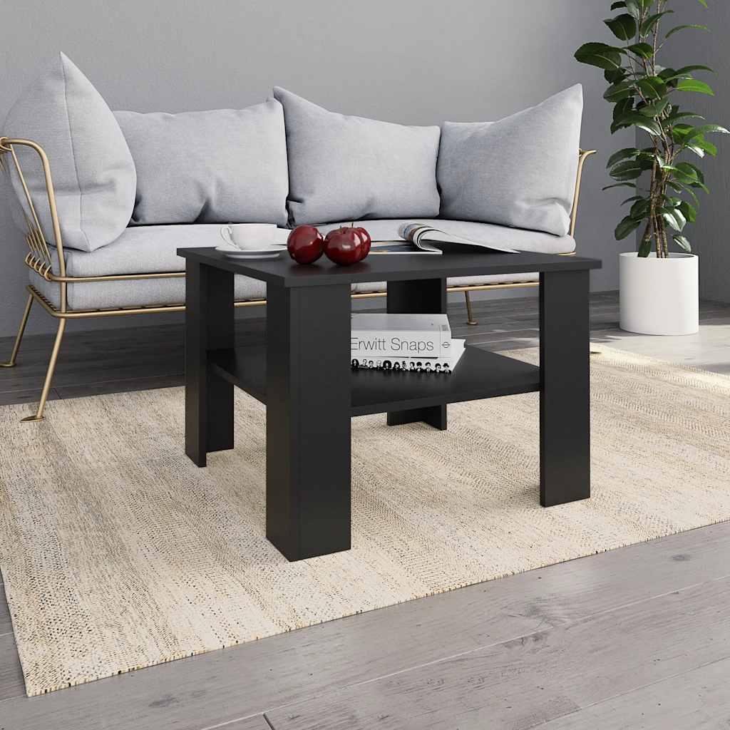 Table basse Noir 60x60x42 cm Bois d’ingénierie - XIOS
