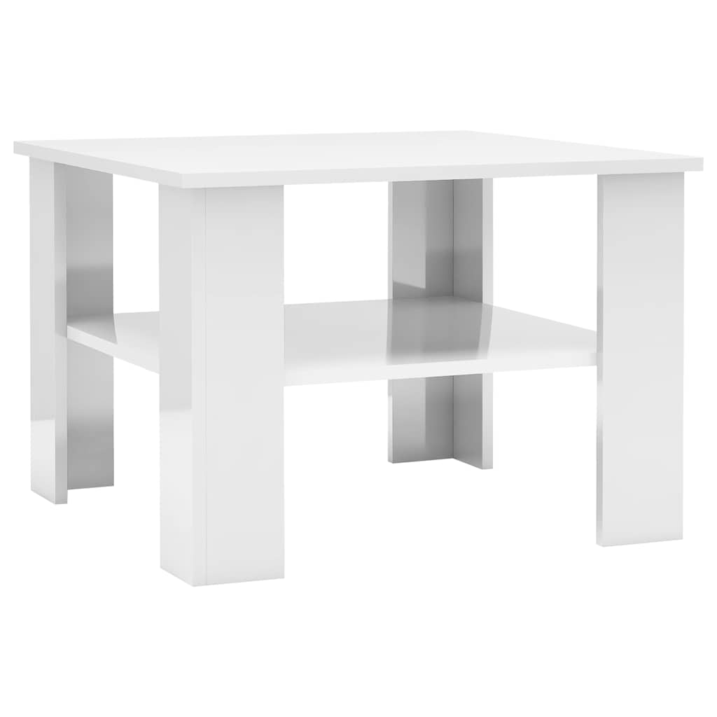 Table basse Blanc brillant 60x60x42 cm Bois d’ingénierie - XIOS