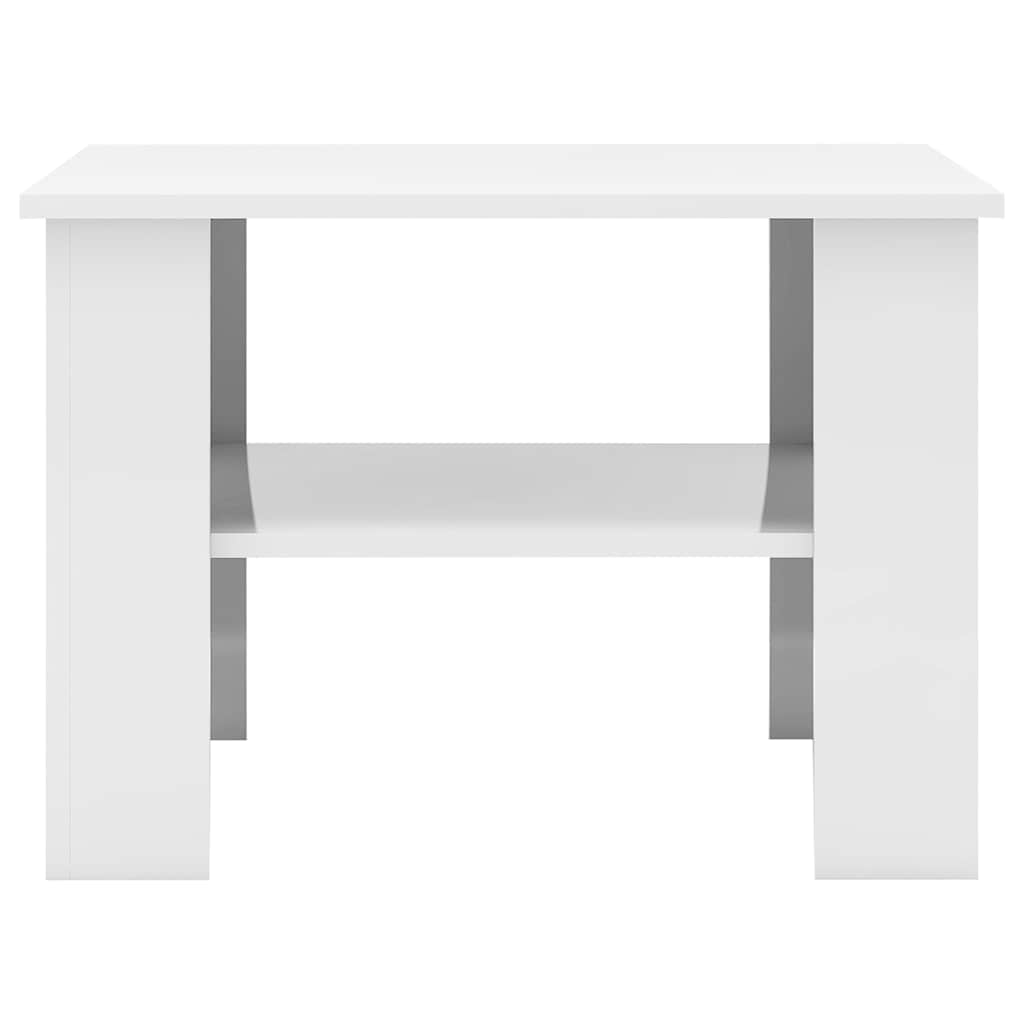 Table basse Blanc brillant 60x60x42 cm Bois d’ingénierie - XIOS