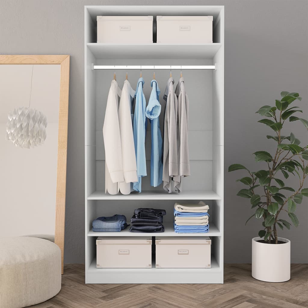 Garde-robe Blanc 100 x 50 x 200 cm Bois d'ingénierie - XIOS