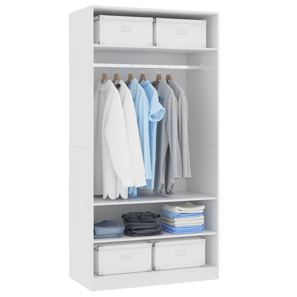 Garde-robe Blanc 100 x 50 x 200 cm Bois d'ingénierie - XIOS