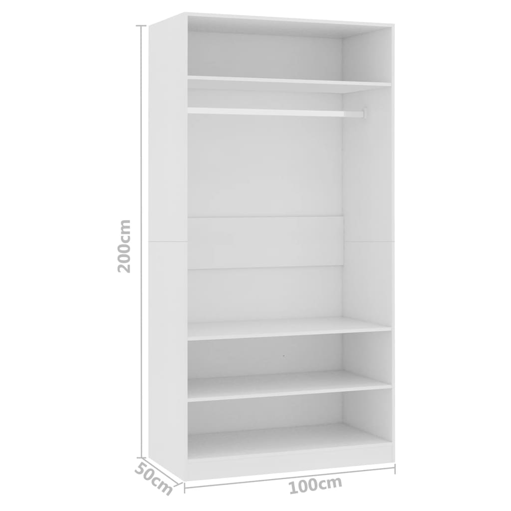 Garde-robe Blanc 100 x 50 x 200 cm Bois d'ingénierie - XIOS