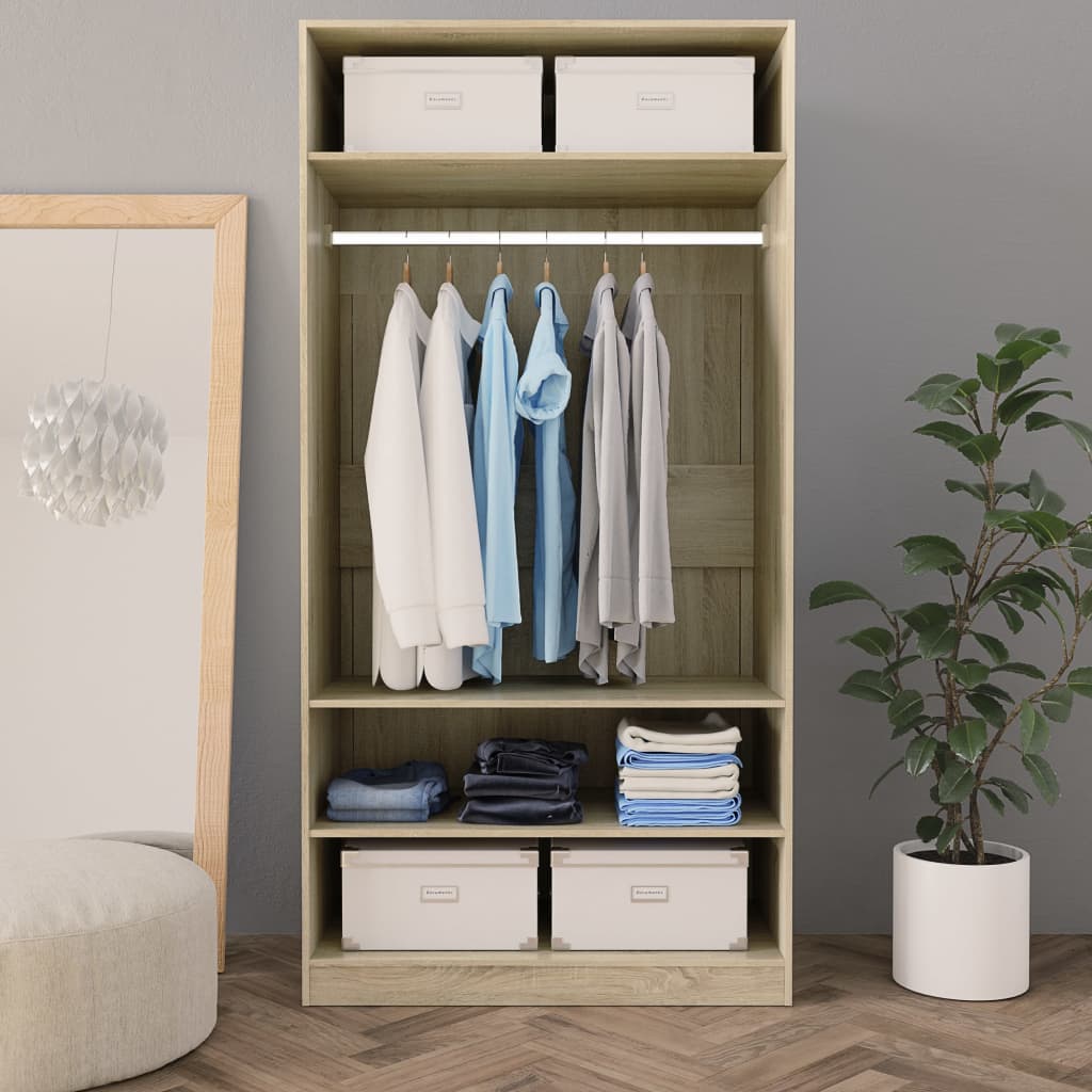 Garde-robe Chêne sonoma 100x50x200 cm Bois d'ingénierie - XIOS