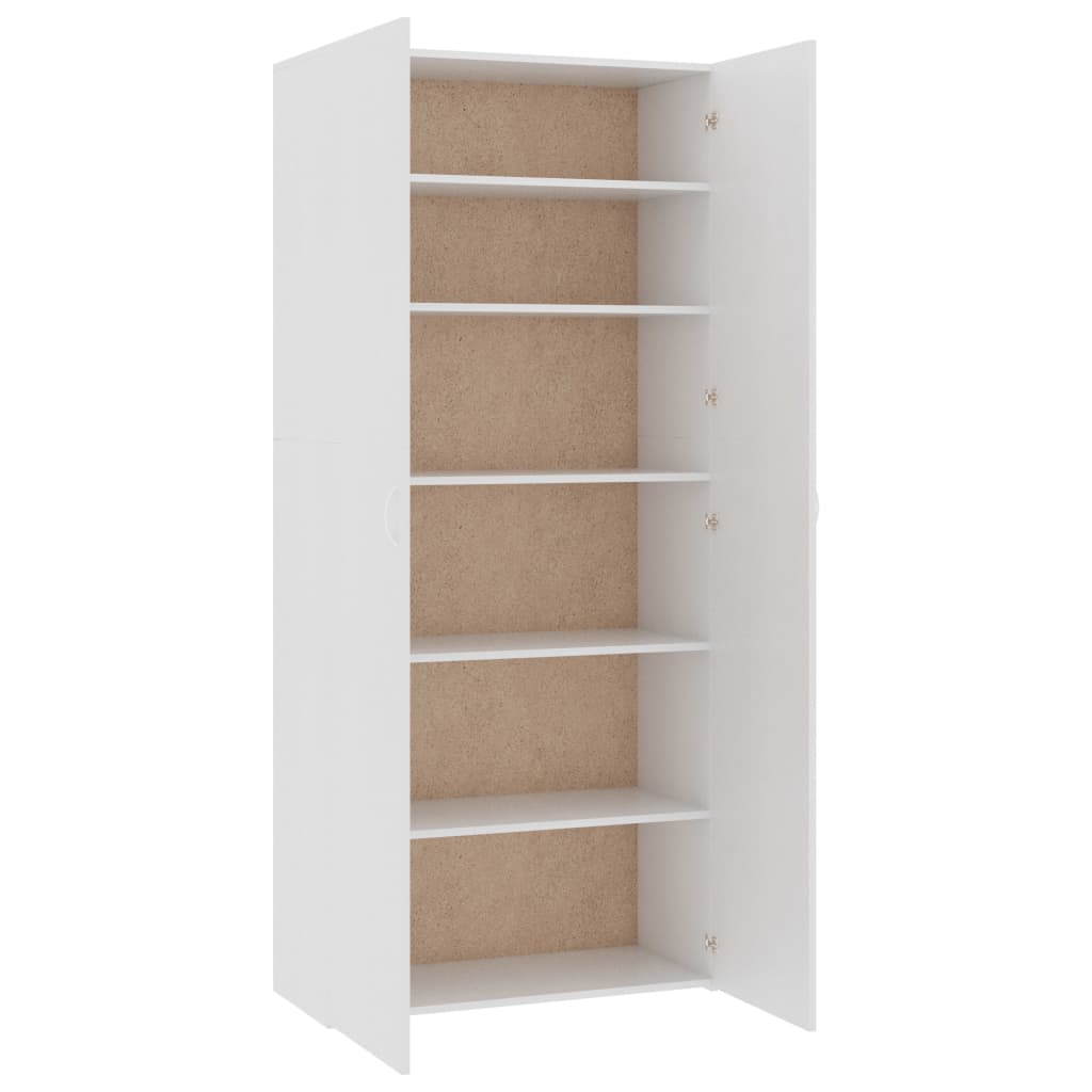 Armoire à chaussures Blanc 80 x 35,5 x 180 cm Bois d'ingénierie
