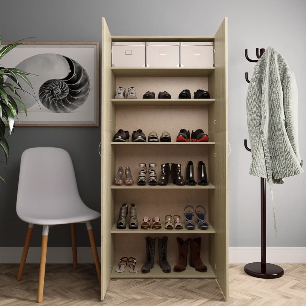 Armoire à chaussures Chêne sonoma 80x35,5x180cm Bois ingénierie - XIOS