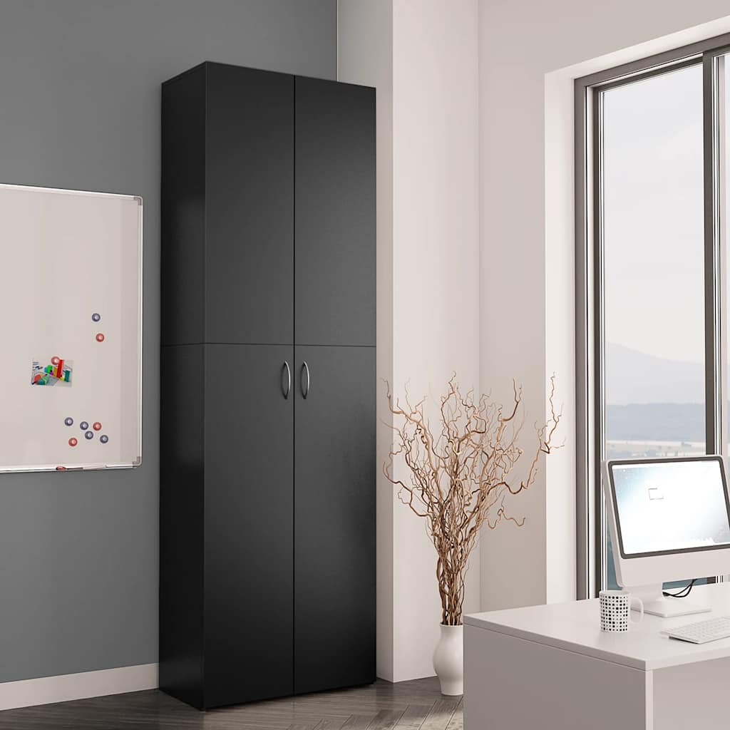 Armoire de bureau Noir 60x32x190 cm Bois d'ingénierie - XIOS