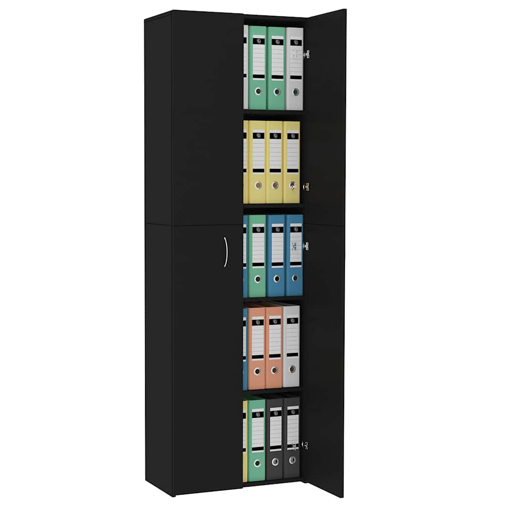 Armoire de bureau Noir 60x32x190 cm Bois d'ingénierie - XIOS