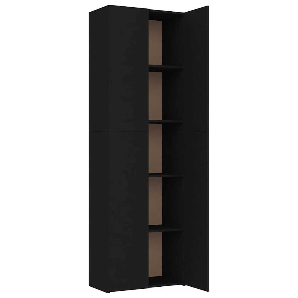 Armoire de bureau Noir 60x32x190 cm Bois d'ingénierie - XIOS