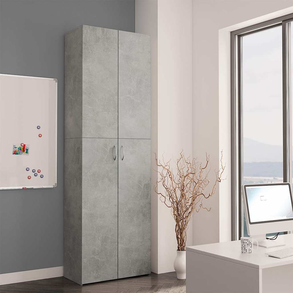 Armoire de bureau Gris béton 60x32x190 cm Bois d'ingénierie - XIOS