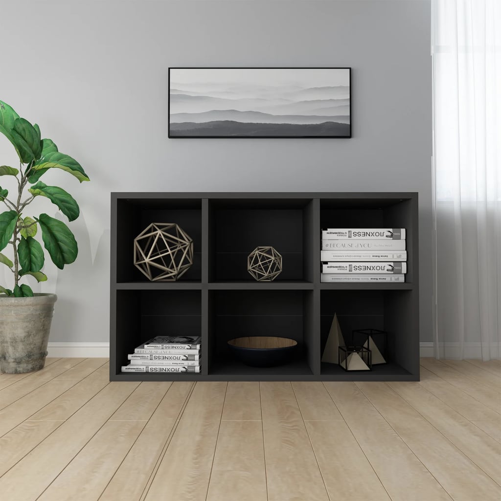 Bibliothèque/Buffet noir 66x30x98 cm bois d'ingénierie - XIOS