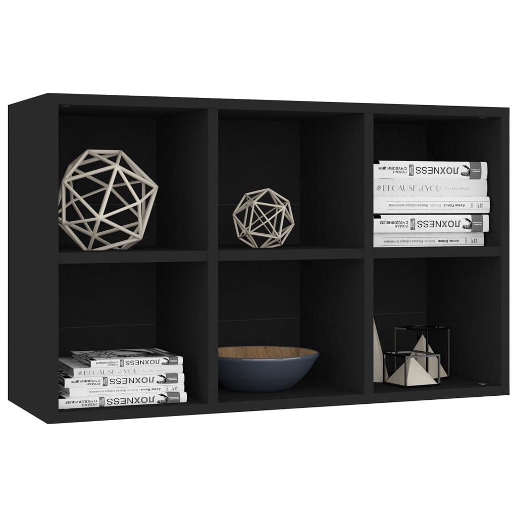 Bibliothèque/Buffet noir 66x30x98 cm bois d'ingénierie - XIOS