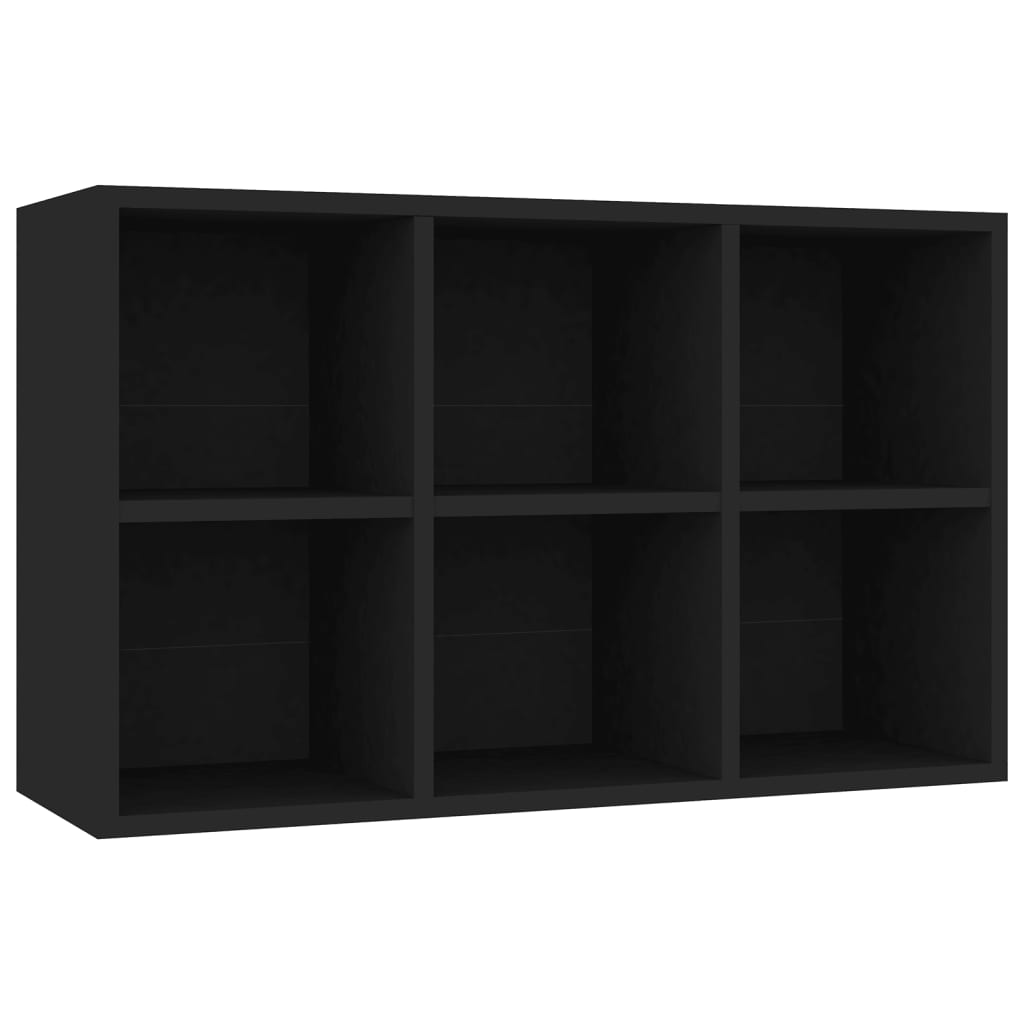 Bibliothèque/Buffet noir 66x30x98 cm bois d'ingénierie - XIOS