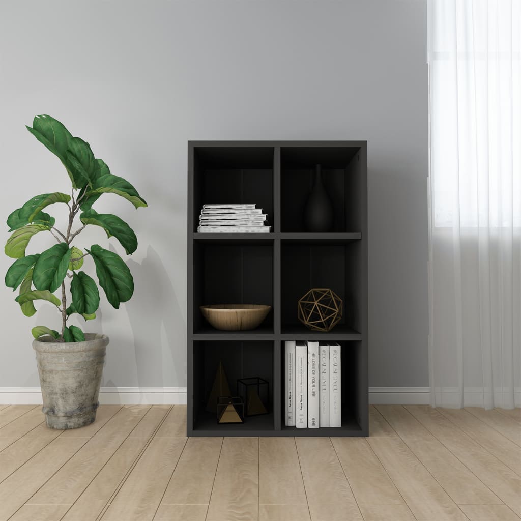 Bibliothèque/Buffet noir 66x30x98 cm bois d'ingénierie - XIOS