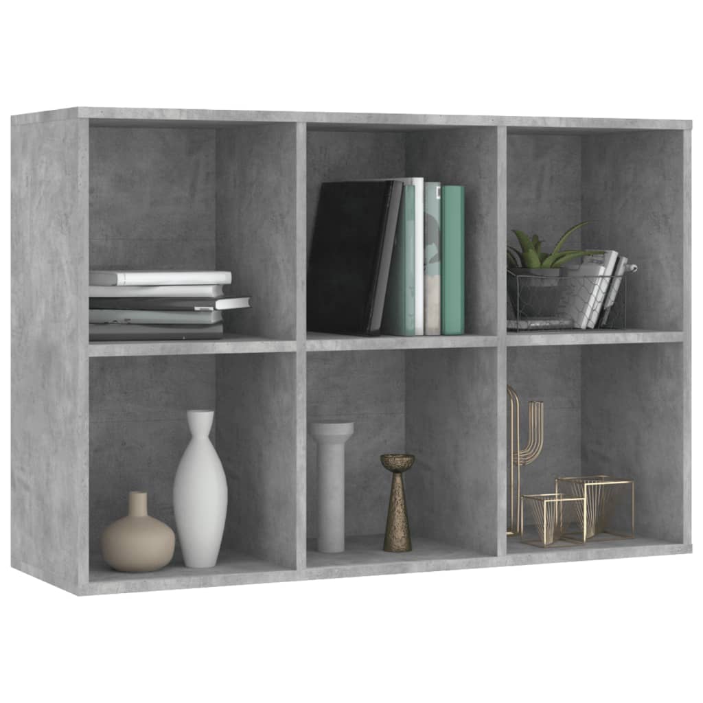 Bibliothèque/Buffet gris béton 66x30x98 cm bois d'ingénierie - XIOS